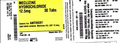 Meclizine Hydrochloride 12.5 mg (Meclizine Hydrochloride 12.5mg 30 Tabs)